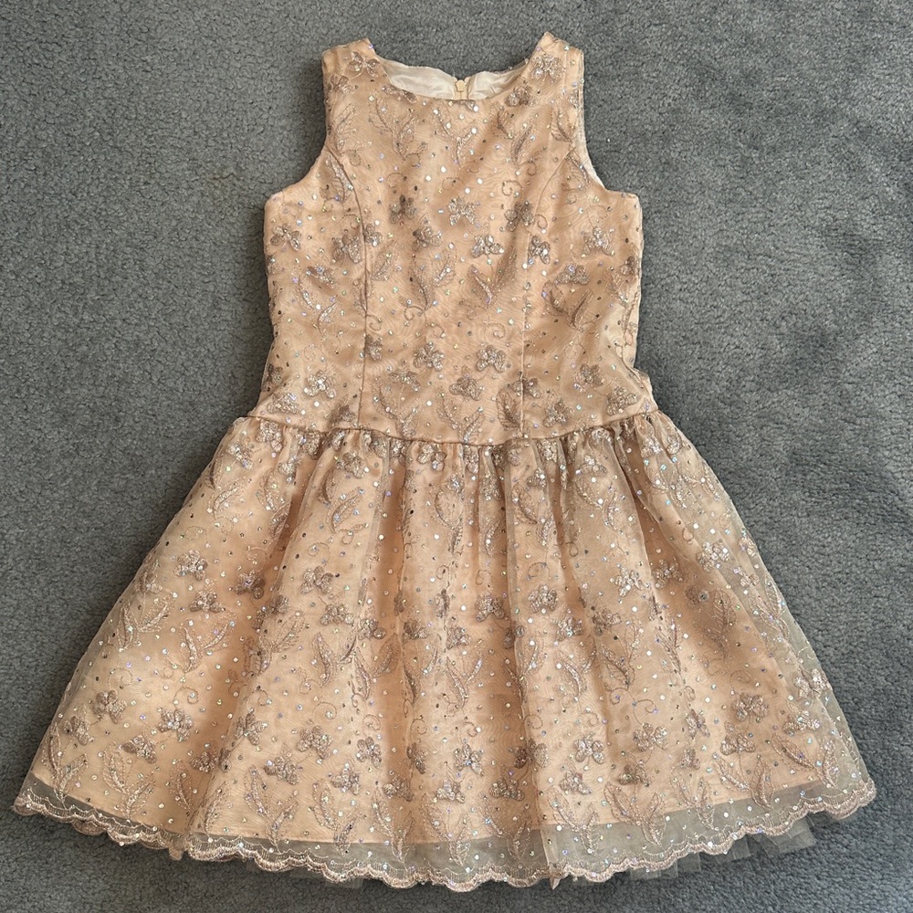 Jessica McClintock Sparkling Peach Formal Dress